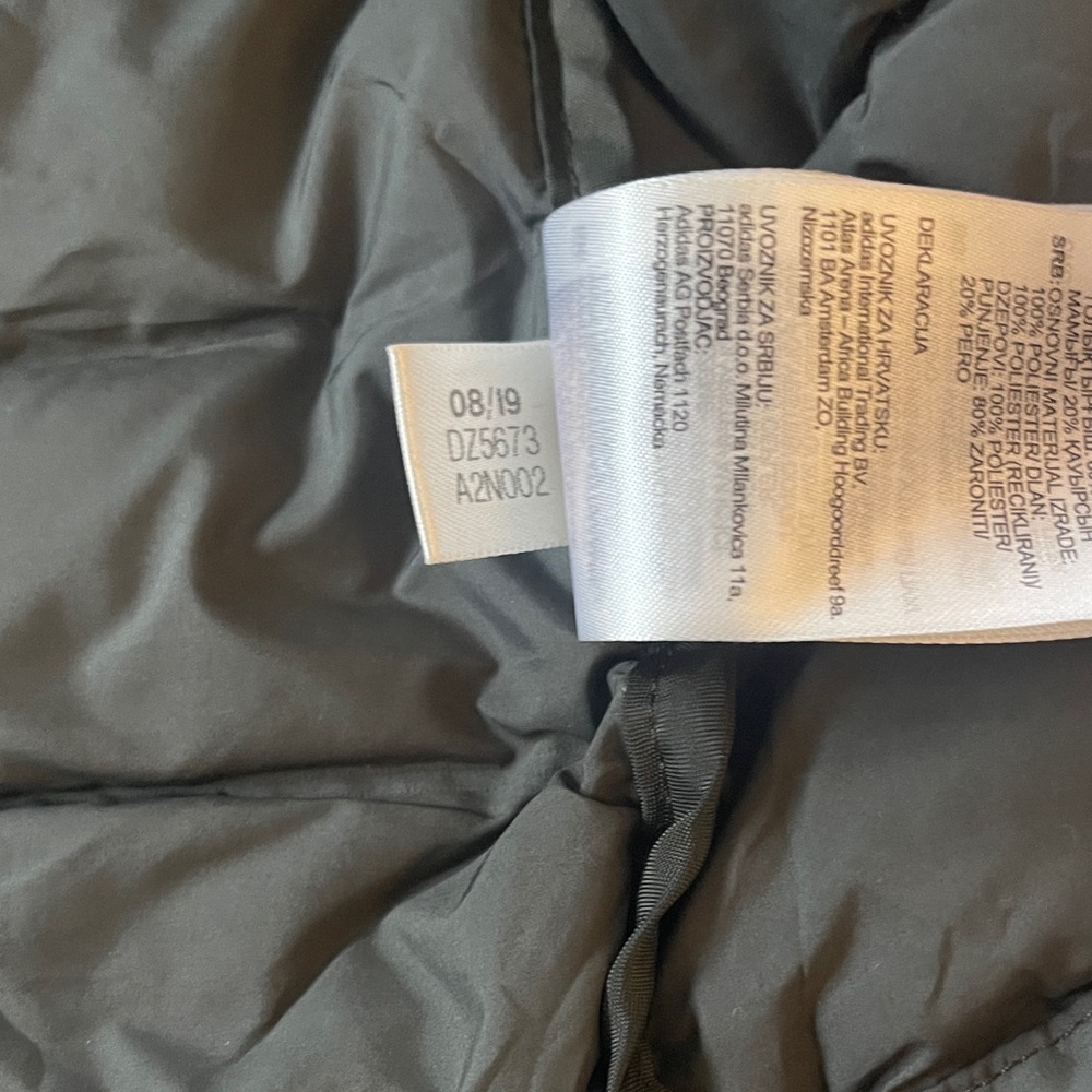 Adidas- Dark Military Green-quilted Jacket- SZ Large - Picture 5 of 11